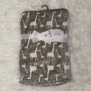 Baby Starters Brown and White Giraffe Blanket